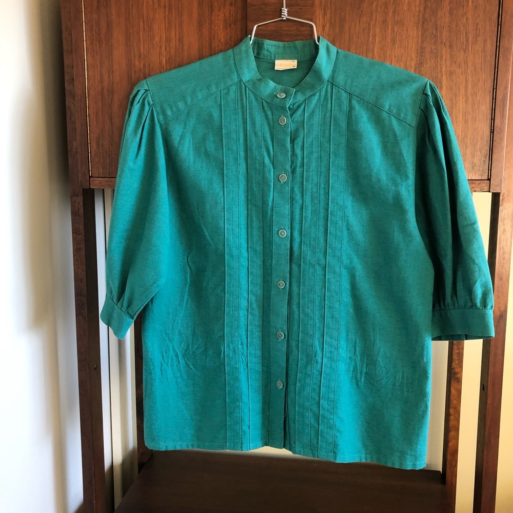 SOLD • puff sleeve linen blend Austrian blouse